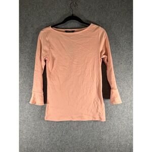 Lauren Ralph Lauren Women's Pink Boat Neck‎ Bell Sleeve Top Size M nautical